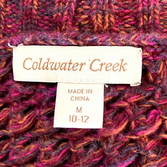 Coldwater Creek Burgundy/Berry Red/Purple Open Shawl Wool Blend Cardigan Sweater - Picture 3 of 5